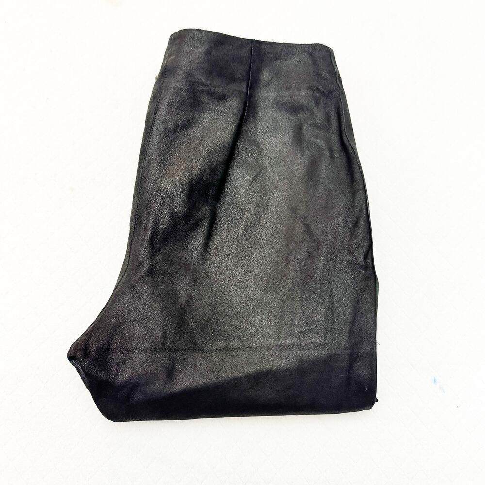 Yansi Fugel Black Genuine 100% Leather Straight Leg Pants Size 8